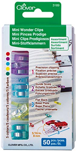 Clover Mini Wonder Clips 50 pcs Assorted Colors - Image 1