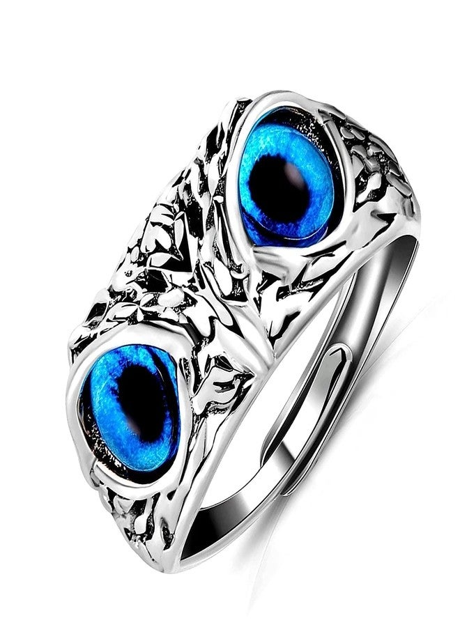 SONI DESIGNS Owl Eye Ring for Men Women girls boys boyfriend Adjustable Evil Eye Owl Ring Owl Ring Open Animal Rings Statement Finger Ring - Image 1