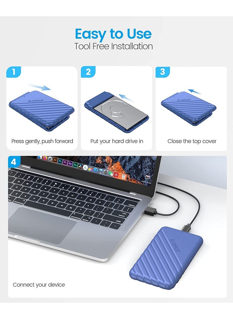 Orico - صندوق هارد ديسك خارجي سليم HDD SSD بسعة 6tb ومنفذ Usb3.0 بحجم 2.5 بوصة، 25PW1-U3 - Image 1