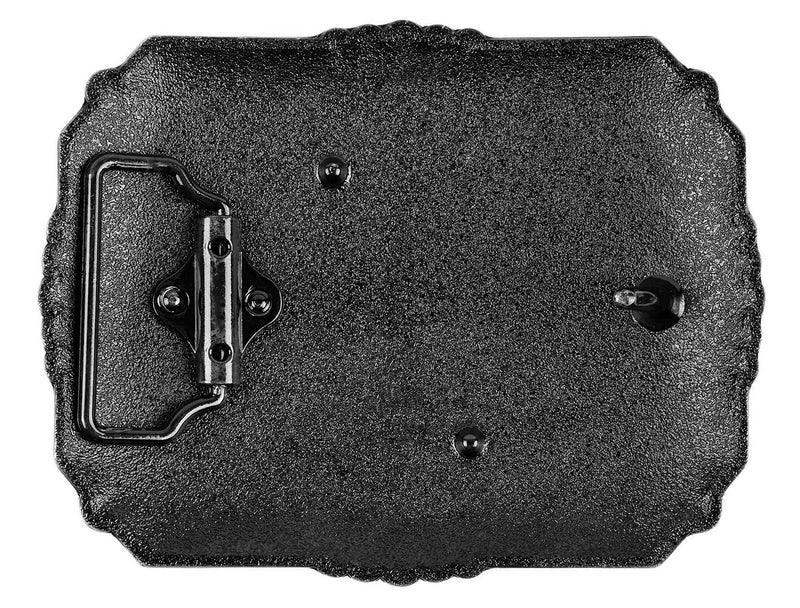Moranse Religion Cross Cowboy And Horse Design Belt Buckles (Square Silver) - Image 4