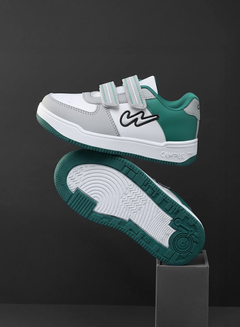 CAMPUS Kid's White Low Top Sneakers – Cool Urban Design Shoes with Memory Foam for All-Day Comfort - Image 1