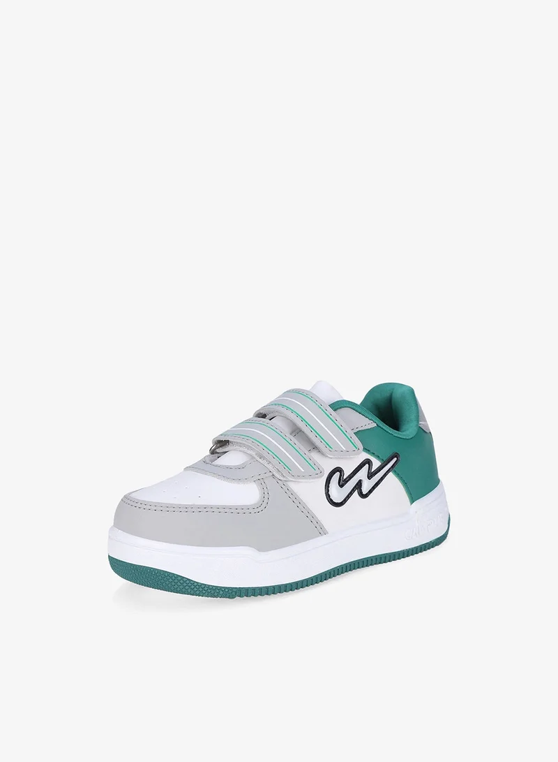 CAMPUS Wht/Grn/L.Gry Kid's White Low Top Sneakers – Cool Urban Design Shoes with Memory Foam for All-Day Comfort  | Best Price UAE
