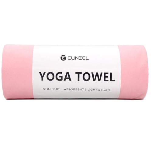 Eunzel Hot Yoga Towel Non Slip Yoga Mat Towel NonSlip Sweat Absorbent Microfiber Towel for Hot Yoga Pilates and Workout 72 x 265 Pink