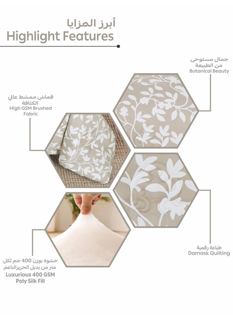 Doona Printed 6-Pcs King Comforter Bedding Set Fits 200x200cm -Includes Comforter, Fitted Sheet, Pillow Shams & Pillowcases – Soft Microfiber Fabric with Soft 350 GSm Filling - Image 5