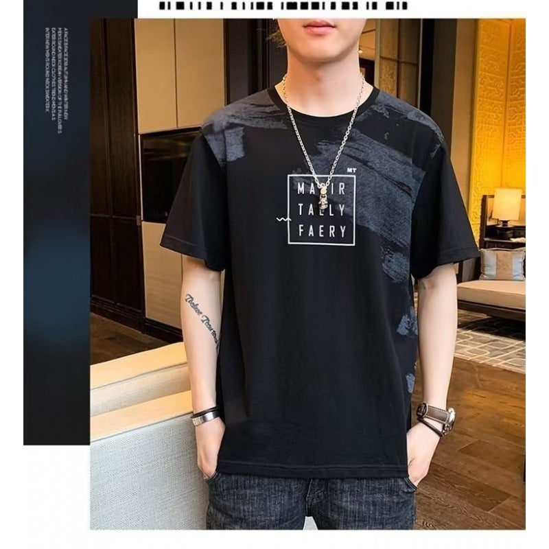 2023 Summer Mens Slim Fit T-shirt Casual Tee Top Blue