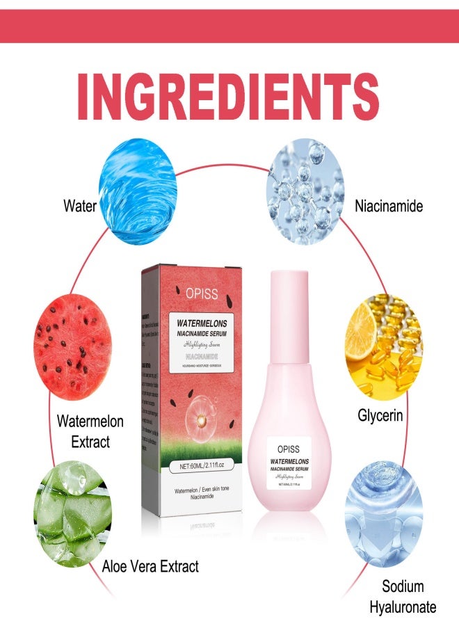 Generic Watermelon niacinamide essence, suitable for moisturizing, whitening and oil removal - 60ml  - Image 5