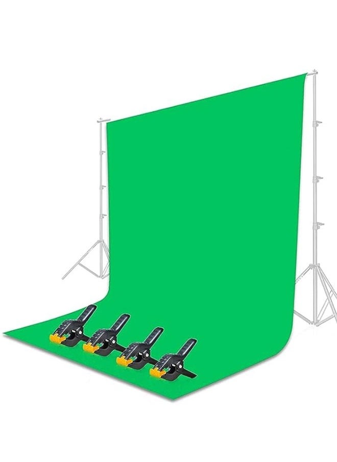 NEELABIL Green Screen Photo Booth Backdrop Non-woven fabric Cloth 6.5 x 10ft（4 x Backdrop Clamp Included）  - Image 1