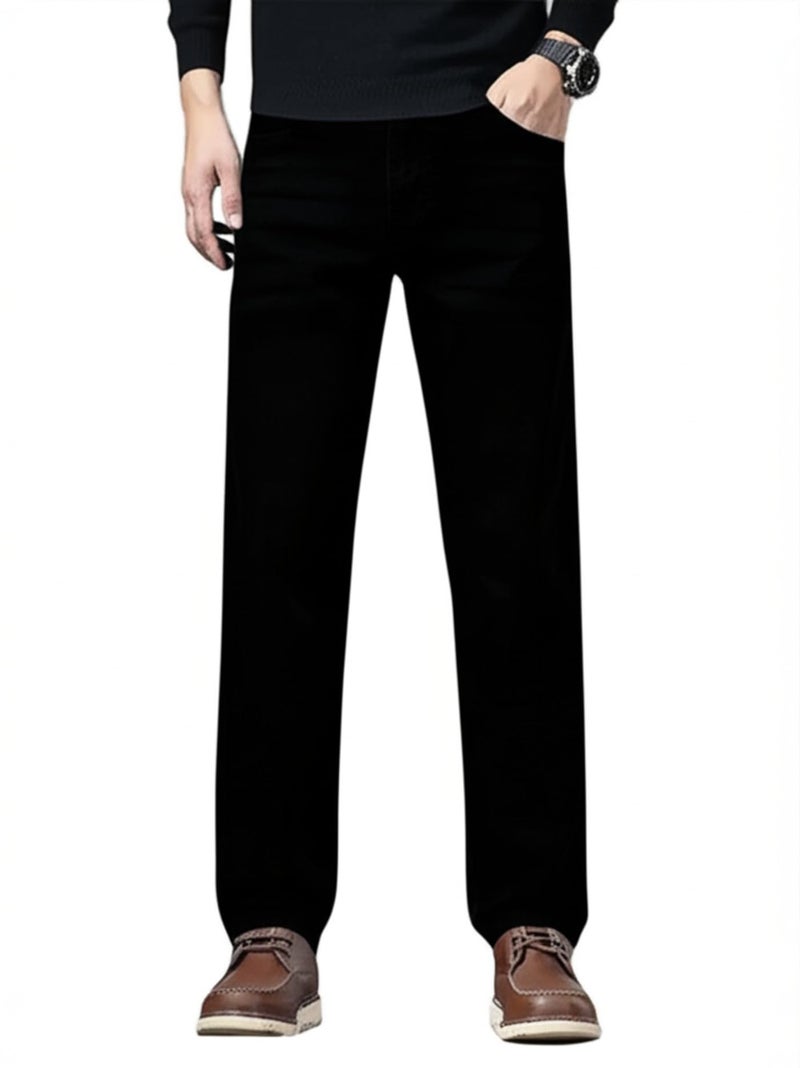 Ben Martin Men's Smart Fit Stretchable Jeans || Black Mid-Rise Denim Pants with Whisker Wash || Premium Casual Wear Jean for Men || 5 Pocket Jean's for Men's – Size 32 (1) - Image 1