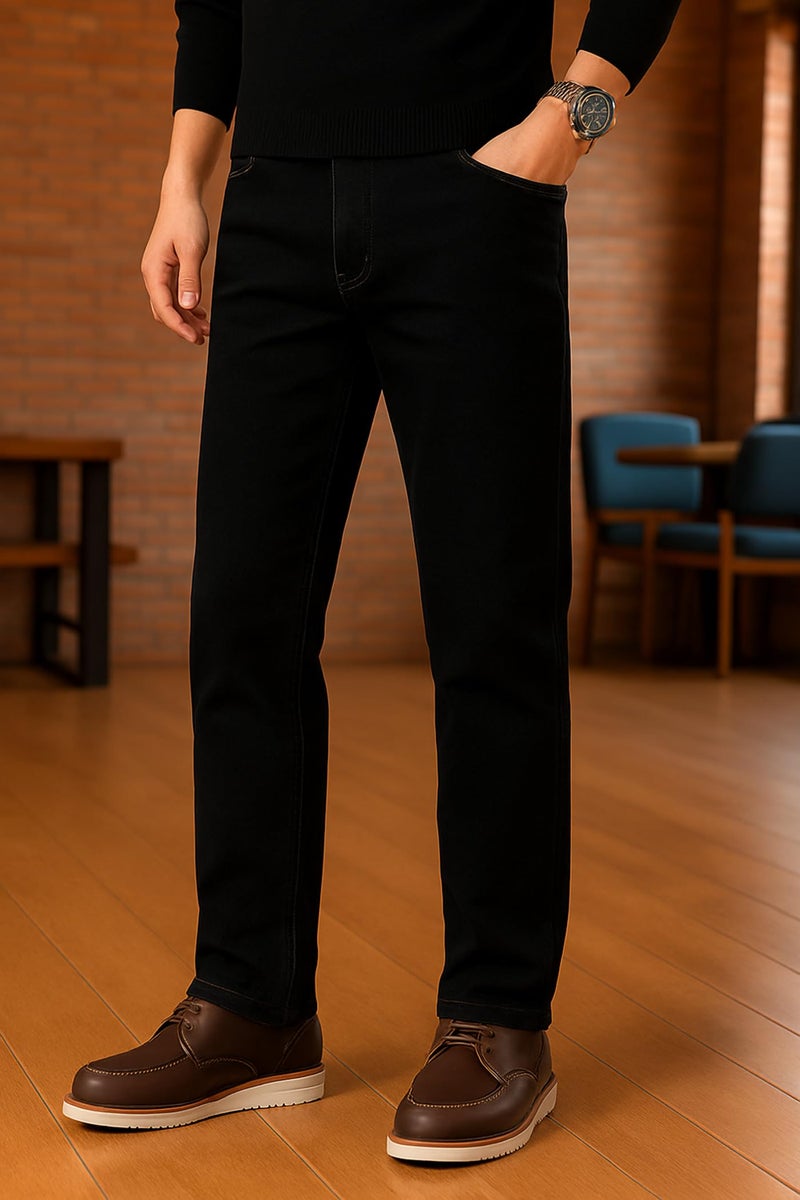 Ben Martin Men's Smart Fit Stretchable Jeans || Black Mid-Rise Denim Pants with Whisker Wash || Premium Casual Wear Jean for Men || 5 Pocket Jean's for Men's – Size 32 (1) - Image 3