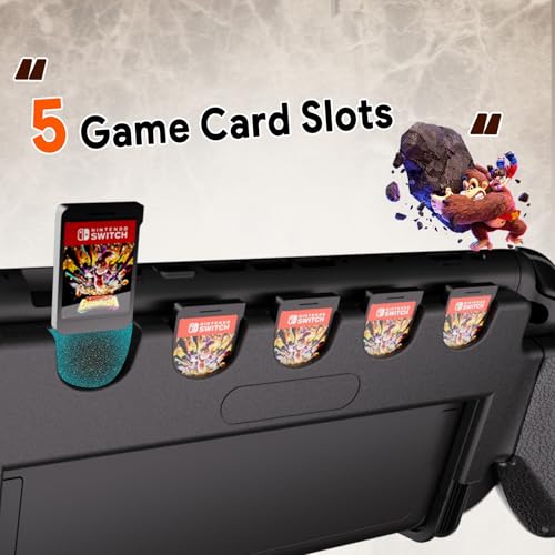 Nargos Ergonomic Console Grip with 5 Game Slots for Nintendo Switch 2 (2025) - Perfect for Handheld Mode, Large Hands, and Comfortable Gaming - Hard Shell, Black (Not Compatible with Switch 1) - Image 3