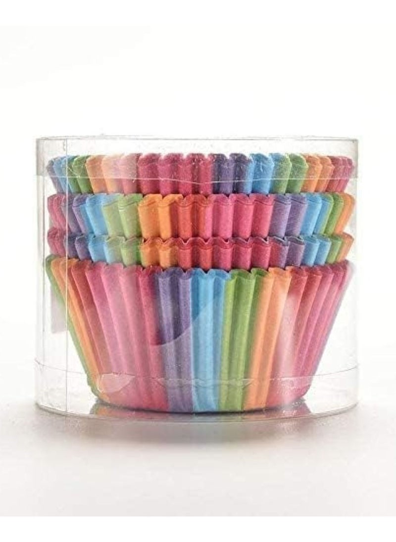 Oasisgalore 100 Packs Rainbow Cupcake Liners, Baking Paper Cases for Muffins & Cupcakes  - Image 4