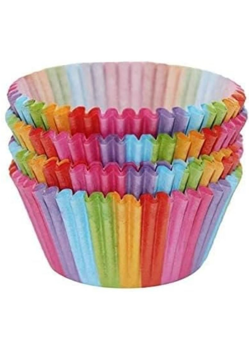 Oasisgalore 100 Packs Rainbow Cupcake Liners, Baking Paper Cases for Muffins & Cupcakes  - Image 5