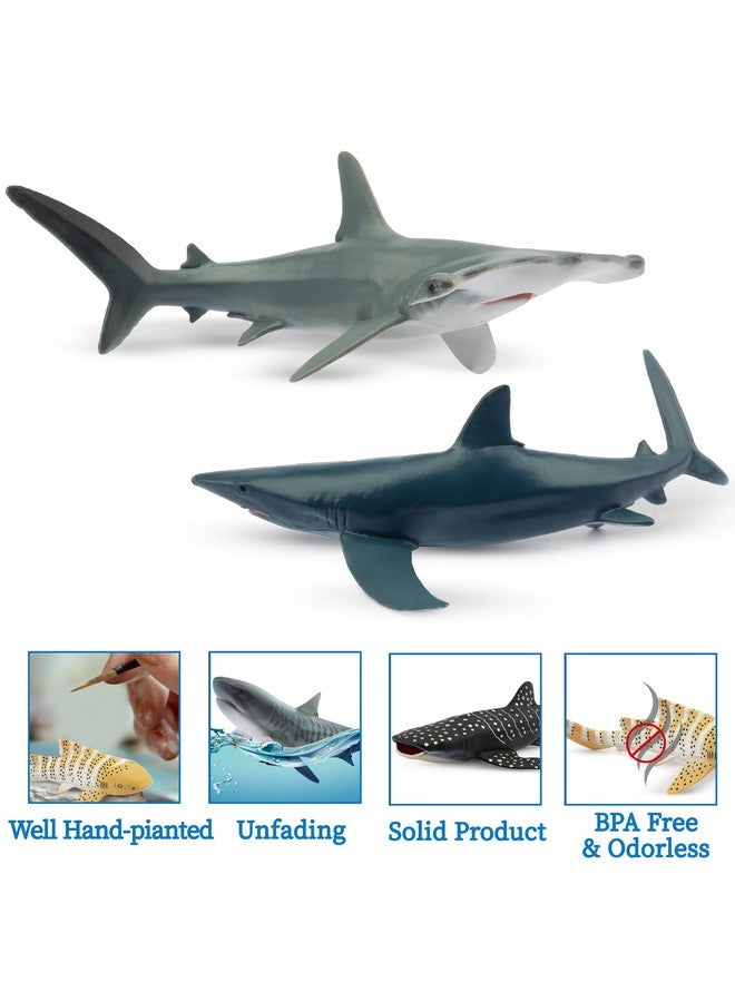 Toymany 6PC Realistic Shark Figurines Set - 5-6" Ocean Animals Bath Toys, Cake Toppers, Gifts for Kids & Toddlers - Image 5