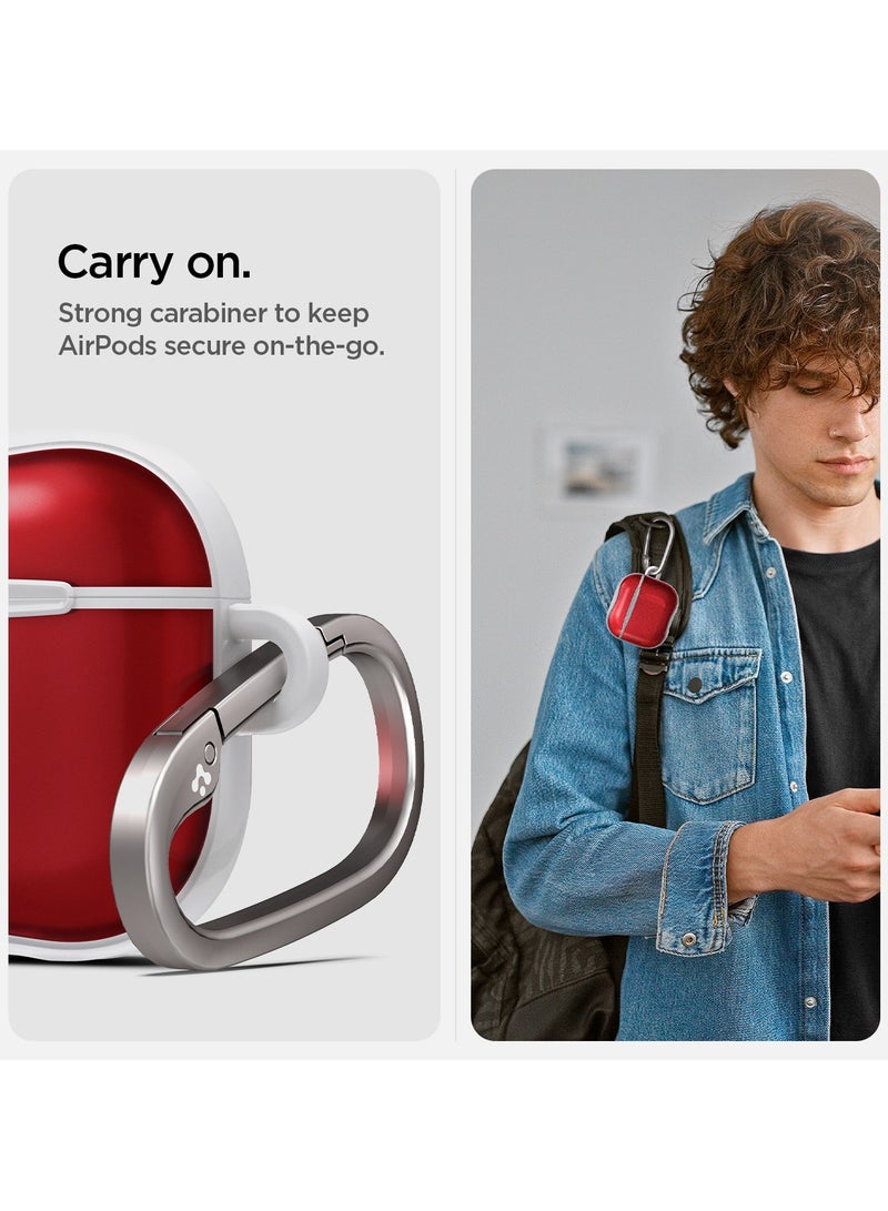 Spigen Ultra Hybrid AirPods 4 Case Cover Classic C1 with Carabiner - Ruby  - Image 4
