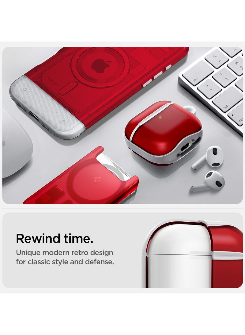 Spigen Ultra Hybrid AirPods 4 Case Cover Classic C1 with Carabiner - Ruby  - Image 3