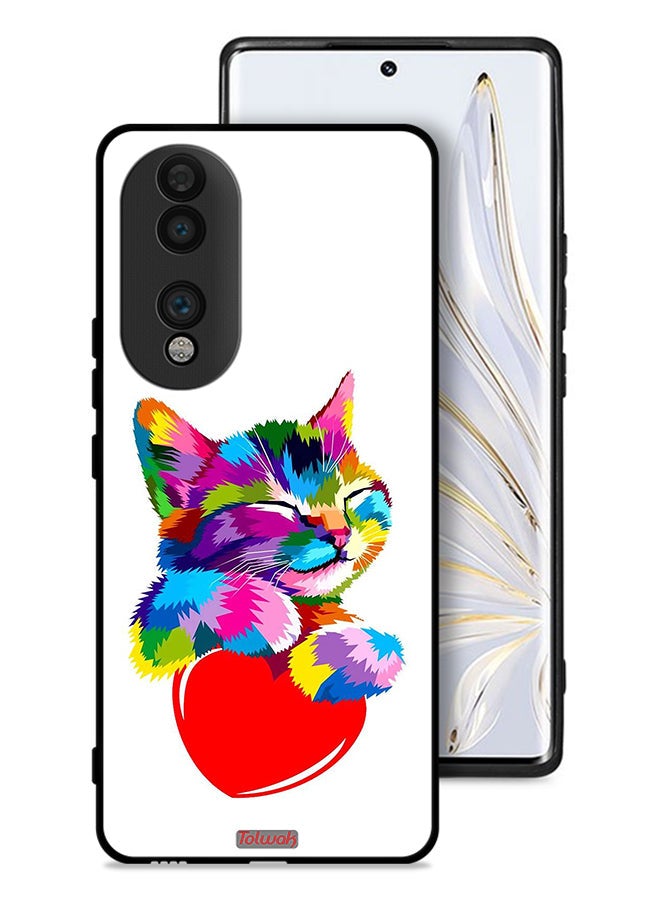 Tolwak Honor 70 Protective Case Cover Colourful Kitten - Image 1