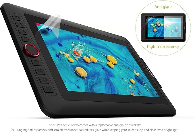 Xp-Pen Artist 12 Pro 12 Inch Drawing Monitor Pen Display Full-Laminated Graphics Drawing Tablet with Tilt Function Battery-Free Stylus and 8 Shortcut Keys, 8192 Levels Pen Pressure and 72% Ntsc-Black - Image 3