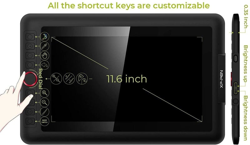 Xp-Pen Artist 12 Pro 12 Inch Drawing Monitor Pen Display Full-Laminated Graphics Drawing Tablet with Tilt Function Battery-Free Stylus and 8 Shortcut Keys, 8192 Levels Pen Pressure and 72% Ntsc-Black - Image 2