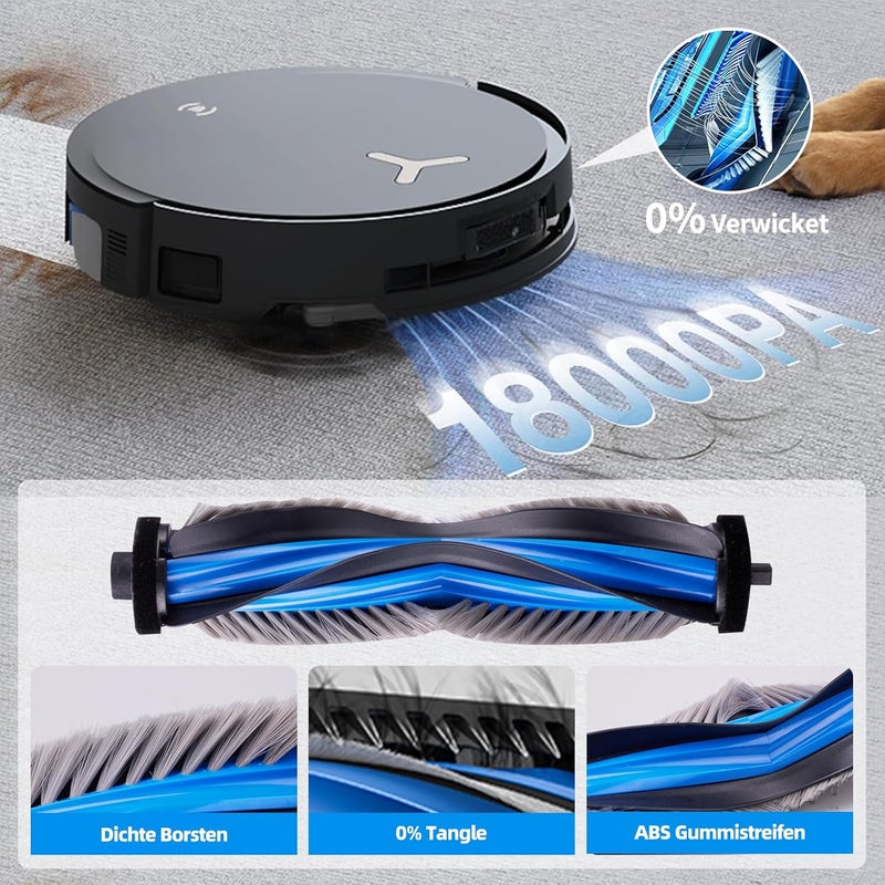 مجموعة ملحقات مكونة من 21 قطعة لمكنسة روبوتية Ecovacs Deebot X8 Pro OMNI / X8 OMNI / X8، ملحقات بديلة: 2 فرش رئيسية، 2 مماسح دوارة، 6 أكياس غبار، 6 فرش جانبية، 4 مرشحات، 1 - Image 3
