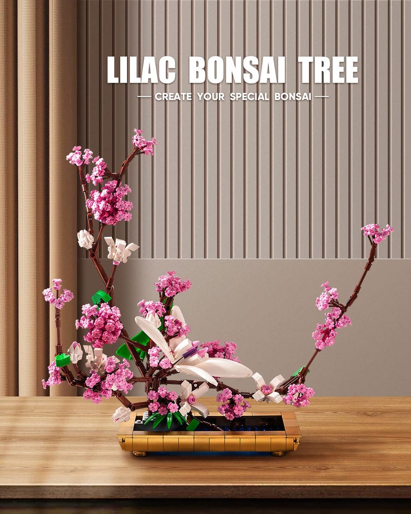dOvOb Decor Lilac Bonsai Plant Building Blocks Set, Flower Bouquet Model Toys as Gift for Adult, Idea Display Pieces for The Home or Office(974 Pieces) - Image 2