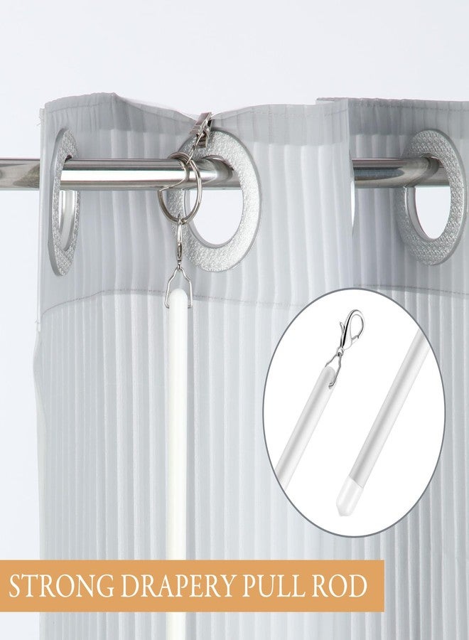 Shimeyao 10 Pack 36 Inch Acrylic Curtain Pull Wands Drapery Pull Rod White Versatile Fiberglass Blinds Wand Kits with Rings and Hooks for Opening Closing Curtains Homes Offices Window Opener - Image 5