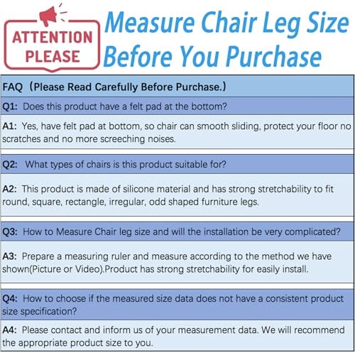 Conprasim Extra Small Silicone Chair Leg Floor Protectors with Felt, FIT 19/32” to 15/16” Glide Chair Leg Caps Silicon Furniture Leg Feet Cover Bottom Slide Protect Hardwood Floors No Scratches No Noise 24 Pack - Image 5