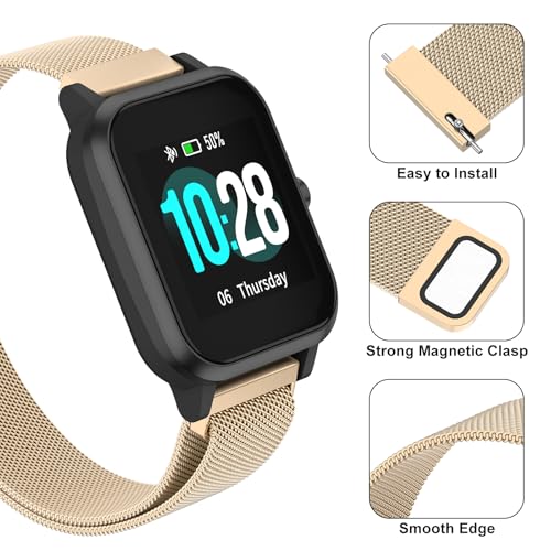 Vanjua 20mm Watch Band Quick Release Replacement Wristbands, Stainless Steel Metal Mesh Loop Adjustable Magnetic Replacement Straps Bands for Men Women - Image 4