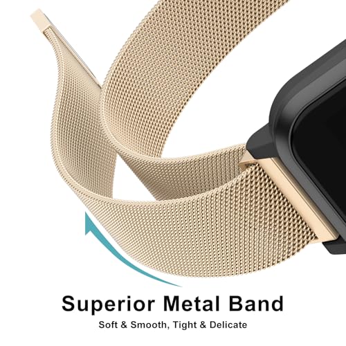 Vanjua 20mm Watch Band Quick Release Replacement Wristbands, Stainless Steel Metal Mesh Loop Adjustable Magnetic Replacement Straps Bands for Men Women - Image 5