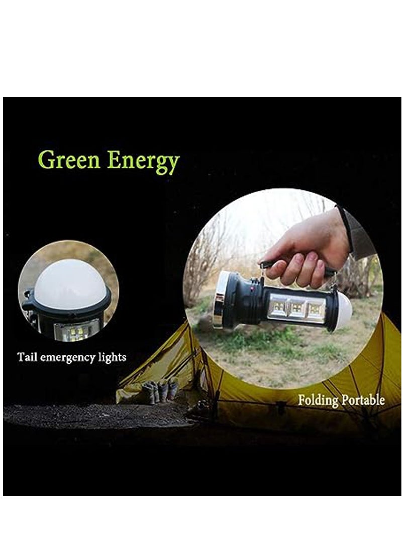 LED flashlight, solar rechargeable built-in battery flashlight, portable lantern light, suitable for hiking, fishing, camping - Image 5