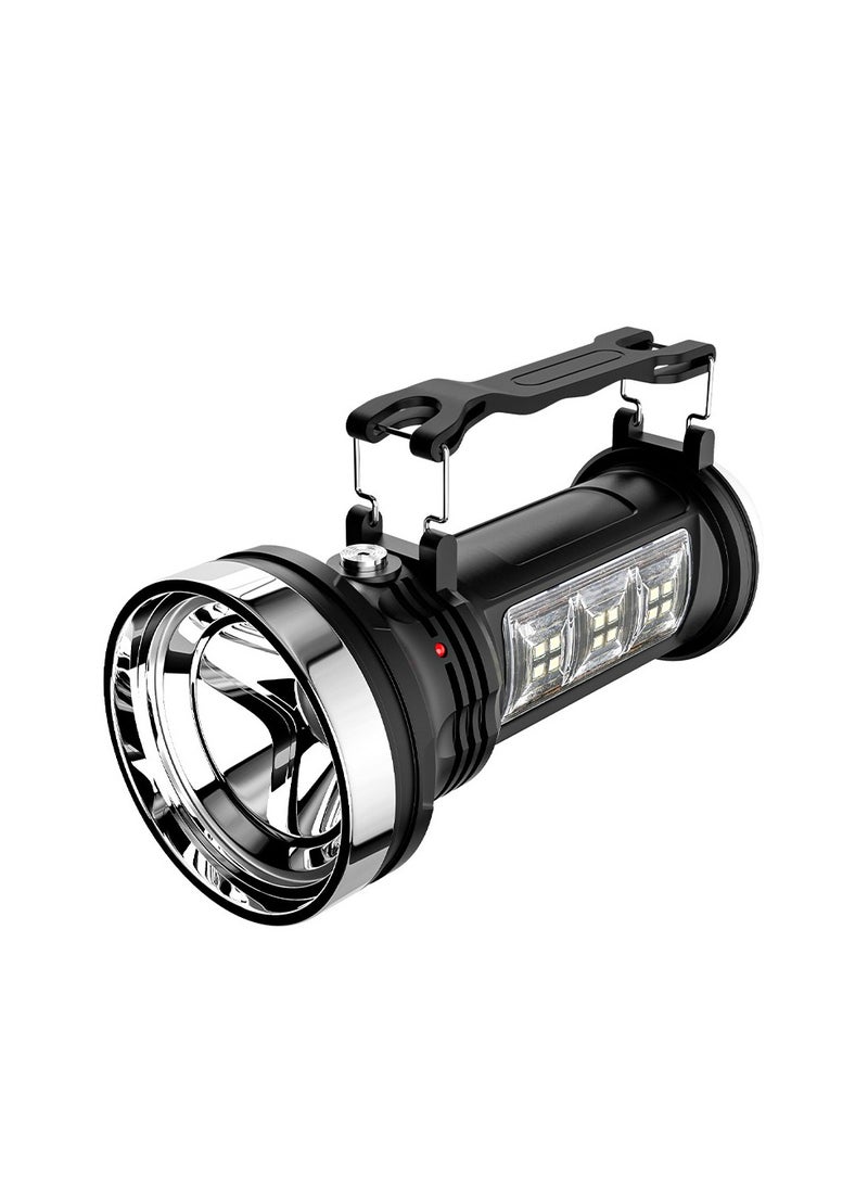 LED flashlight, solar rechargeable built-in battery flashlight, portable lantern light, suitable for hiking, fishing, camping - Image 1