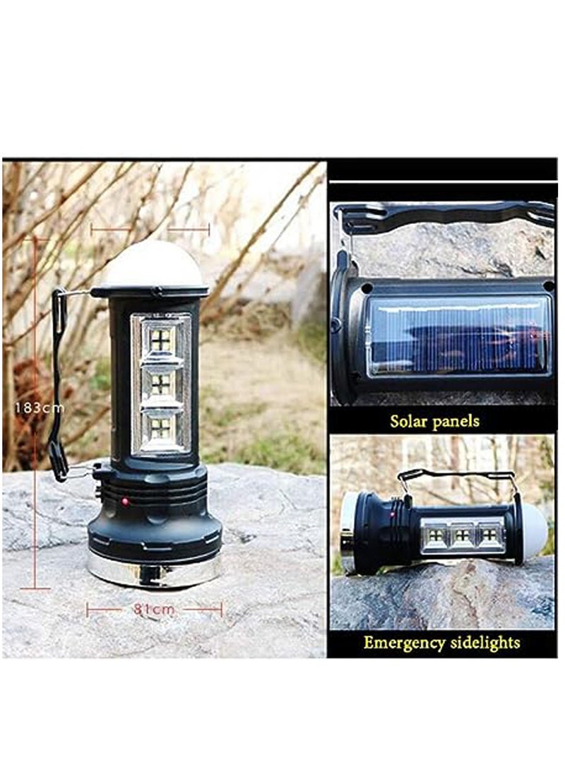 LED flashlight, solar rechargeable built-in battery flashlight, portable lantern light, suitable for hiking, fishing, camping - Image 4