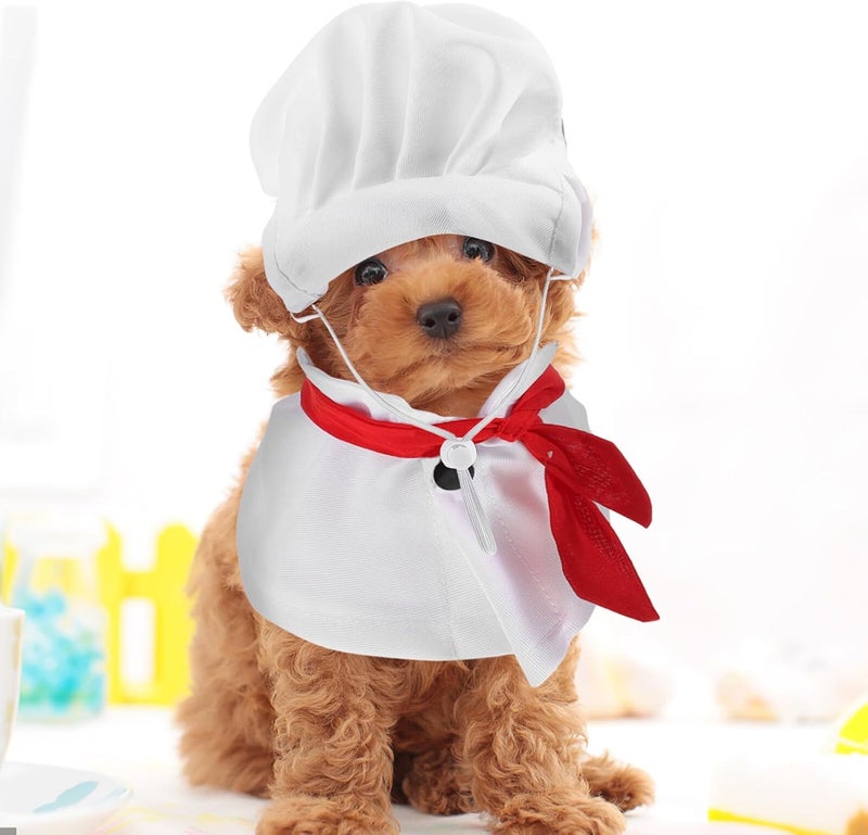Funny Dog Chef Costume with Kitchen Hat, Puppy Cook Outfit for Parties, Comfortable Uniform Accessories, Small Size - Image 5