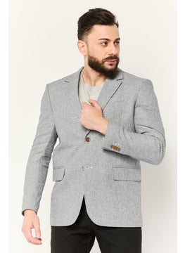 ESPRIT Men Regular Fit Solid Semi Formal Blazer, Grey  - Image 1