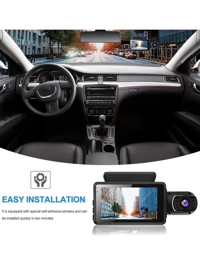 WENTCCION Dual Dash Cam Front and Inside Dash Camera for Cars IR Night Vision（Black） - Image 4