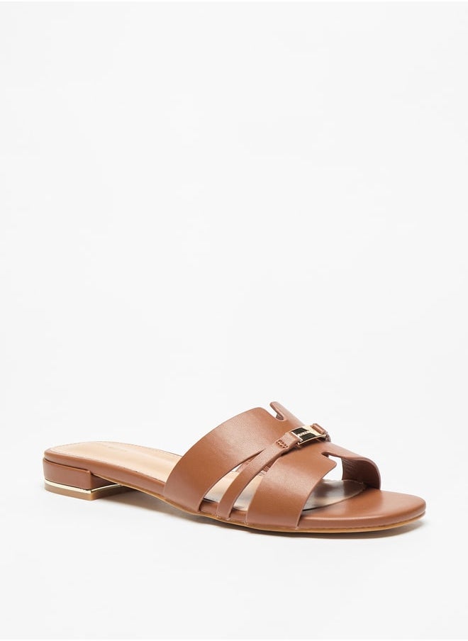 Flora Bella By Shoexpress Solid Slip-On Flat Sandals  - Image 1