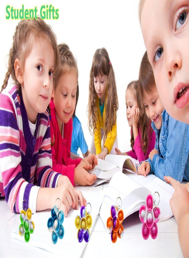 ١٠٠ عبوة من سلسلة مفاتيح صغيرة على شكل زهور قوس قزح من بلوك، هدايا لحفلات أعياد الميلاد، للأطفال الأولاد والبنات الصغار، هدايا صيفية للطلاب - Image 3