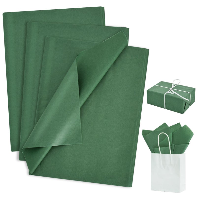 BEISHIDA 100 Sheets Forest Green Tissue Paper Bulk, Wrapping Tissue Paper for Gift Bags, 14 x 20 Inch Gift Wrap for Birthday Wedding Graduation DIY Crafts Holiday Flowers - Image 1