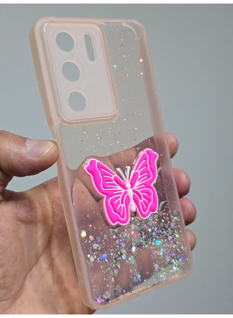 غطاء خلفي عليه فراشة متوافق مع هاتف اوبو ريلمي C75 - Image 3