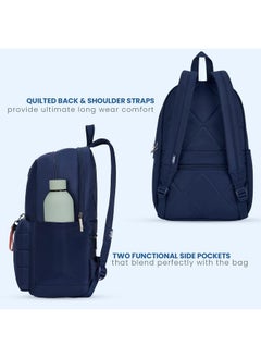 Genie Genie Nightsky 22L Navy Blue Backpack for Women & Girls with 15.6" Laptop Compartment | College Bag for Women & Girls| 4 Zips with Secret Pocket | Water Resistant | Laptop Backpack for Women  - Image 5