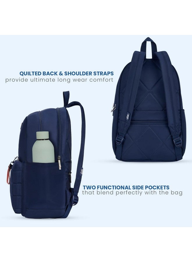 Genie Genie Nightsky 22L Navy Blue Backpack for Women & Girls with 15.6" Laptop Compartment | College Bag for Women & Girls| 4 Zips with Secret Pocket | Water Resistant | Laptop Backpack for Women - Image 5