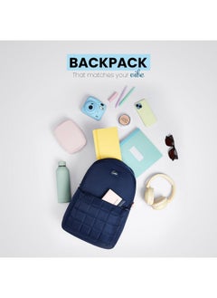 Genie Genie Nightsky 22L Navy Blue Backpack for Women & Girls with 15.6" Laptop Compartment | College Bag for Women & Girls| 4 Zips with Secret Pocket | Water Resistant | Laptop Backpack for Women  - Image 2