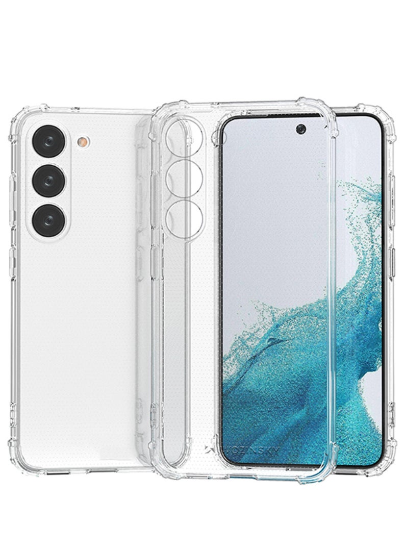 Case Up Samsung Galaxy S23 Clear Case, Shock-Absorption TPU Cell Phone Cover with Reinforced Corners, Soft Flexible & Crystal Clear Protective Bumper Case - Image 4