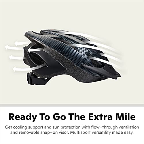 Schwinn Thrasher Helmet for Kids, Carbon, Size 55 - 58 cm, for Kids 8-14, Lightweight Microshell, Adjustable Dial and Straps, Interior Padding, 20 Air Vents, Removable Visor, Helmet for Boys and Girls - Image 3