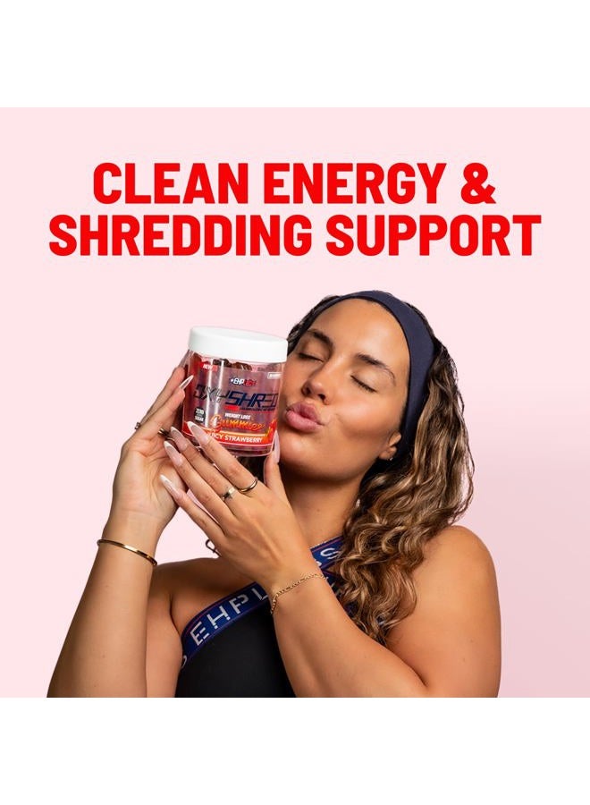 EHP Labs OxyShred Gummies - Pre Workout Gummies & Energy Chews with 100mg Caffeine, L-Carnitine for Thermo & Metabolic Support, All Natural Energy Boost - Strawberry Flavor – 60 Servings - Image 5