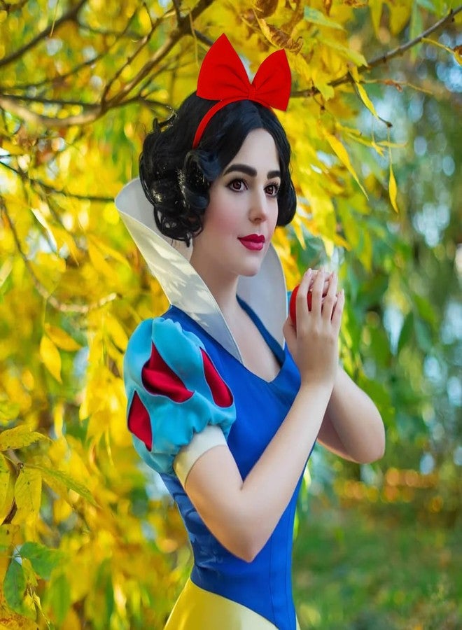 BAHABY Red Bow Headband Bow Headbands for Women Costumes for Girls Snow White Powerpuff Girls Costume - Image 2