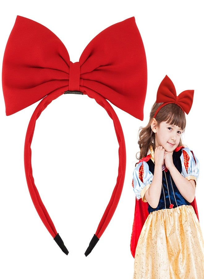 BAHABY Red Bow Headband Bow Headbands for Women Costumes for Girls Snow White Powerpuff Girls Costume - Image 1