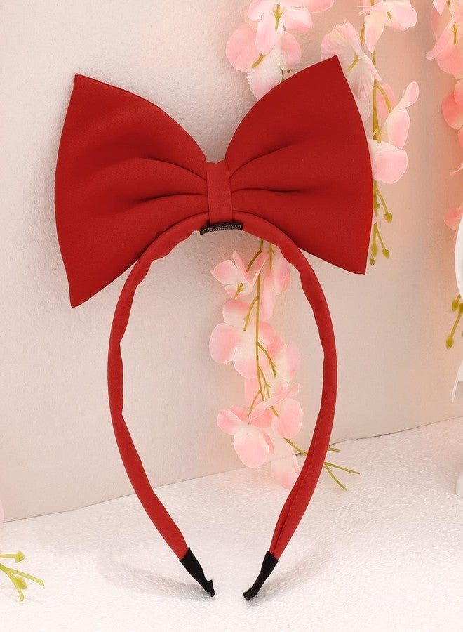 BAHABY Red Bow Headband Bow Headbands for Women Costumes for Girls Snow White Powerpuff Girls Costume - Image 5