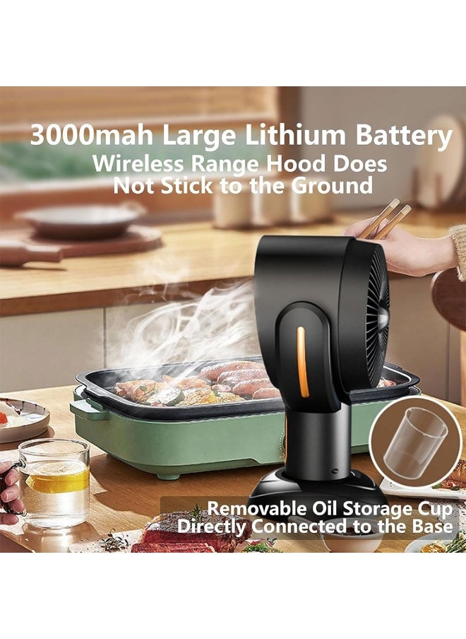 BlueFire - Mini Table Range Hood – USB Rechargeable Portable Kitchen Exhaust Fan with Adjustable 15° Angle, 3000mAh Battery, 2-Speed Settings – Detachable Smoke Purifier for Camping, Hot Pot, BBQ, RV, Dorms & Small Kitchens (Black, ABS+PP) - Image 1
