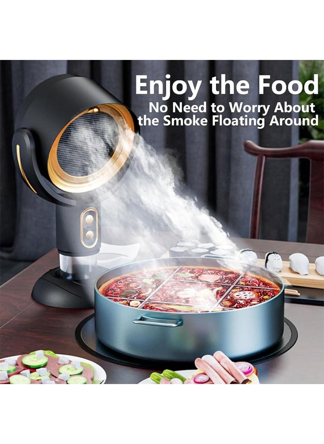 BlueFire - Mini Table Range Hood – USB Rechargeable Portable Kitchen Exhaust Fan with Adjustable 15° Angle, 3000mAh Battery, 2-Speed Settings – Detachable Smoke Purifier for Camping, Hot Pot, BBQ, RV, Dorms & Small Kitchens (Black, ABS+PP) - Image 1