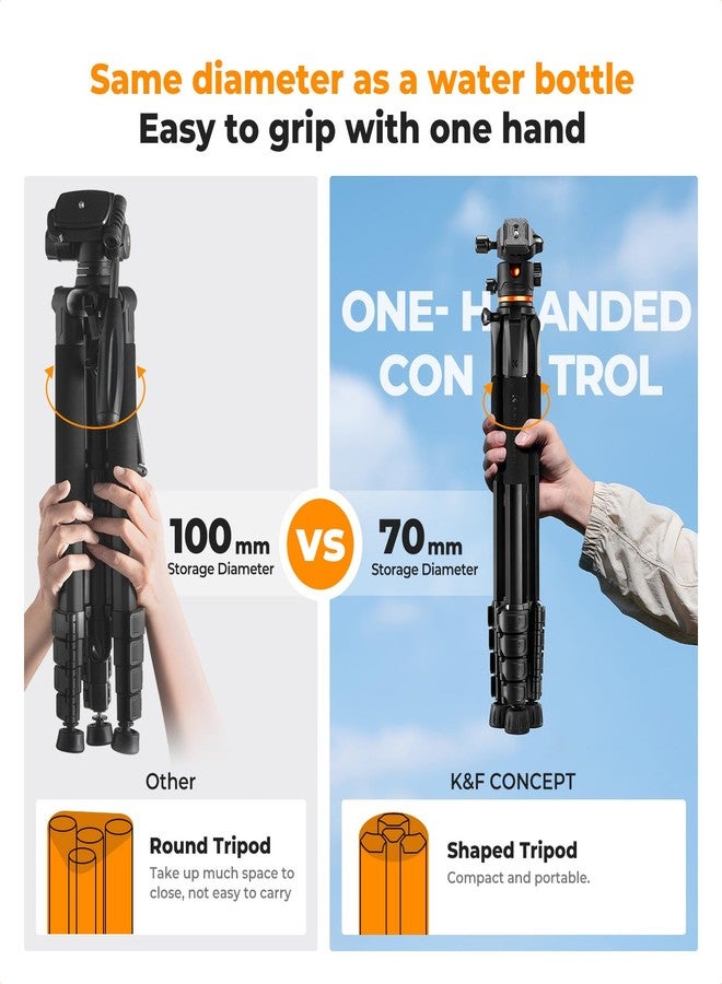كيه آند إف كونسبت حامل ثلاثي القوائم للكاميرا من K&F CONCEPT بطول 75 بوصة/190 سم. - Image 2